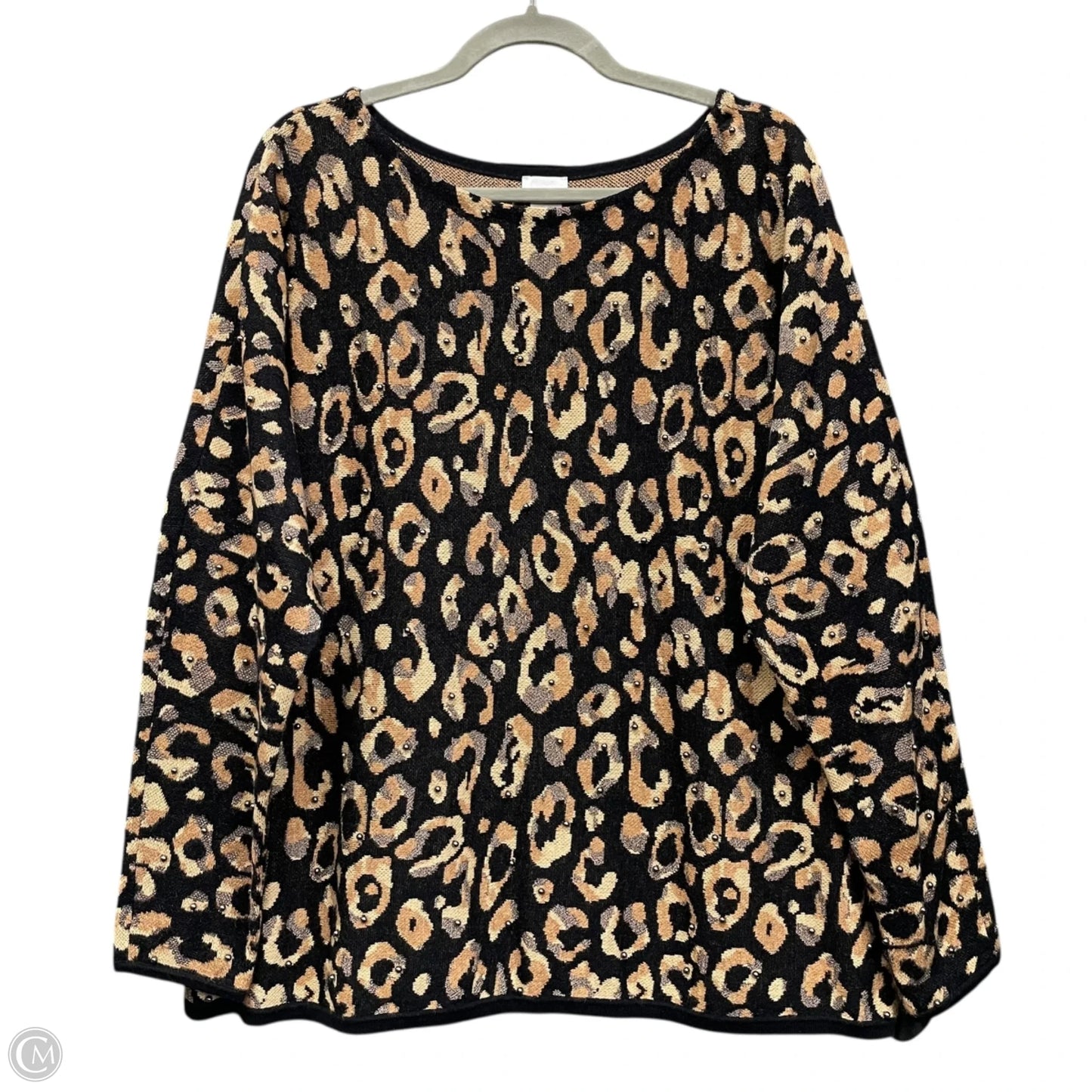 Sweater By Chicos In Leopard Print, Size: Xl