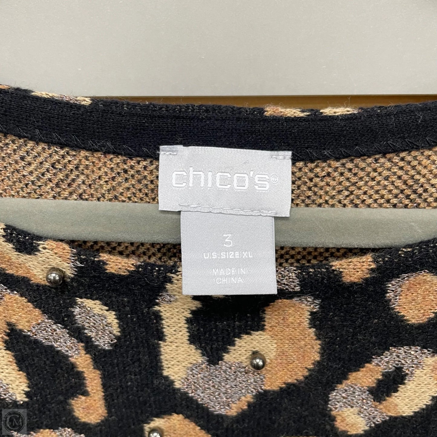 Sweater By Chicos In Leopard Print, Size: Xl