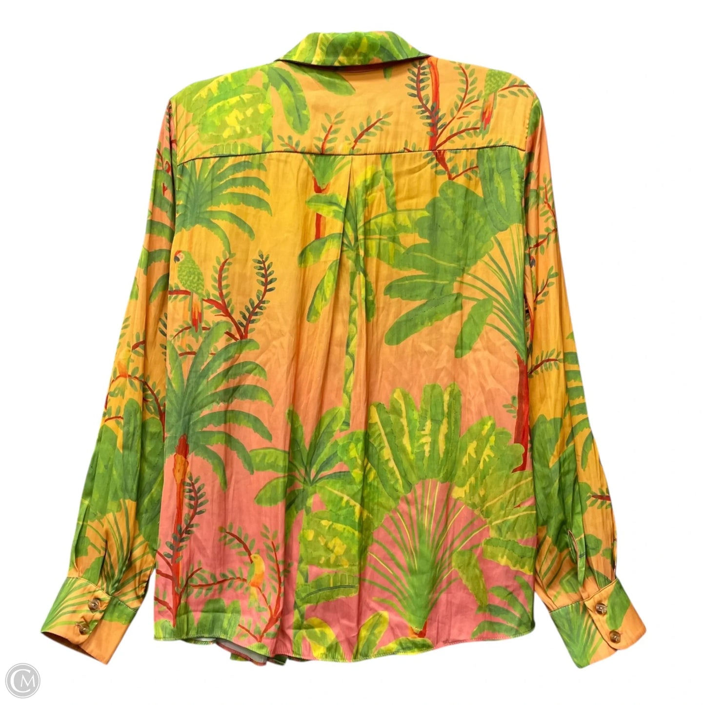 Blouse Long Sleeve By Rachel Zoe In Orange & Pink, Size: L