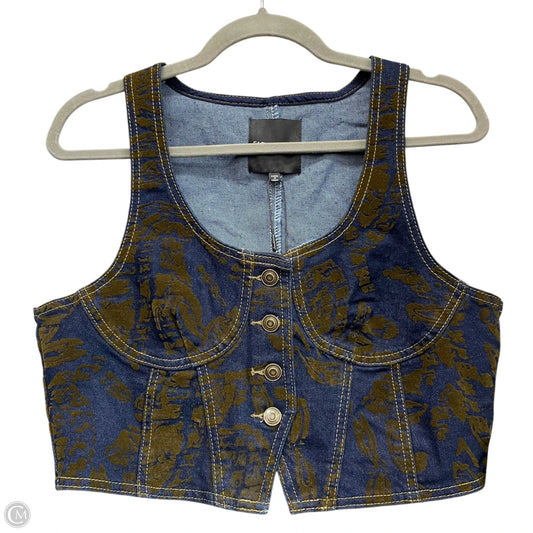 Vest Other By Fashion Nova In Blue & Brown, Size: L
