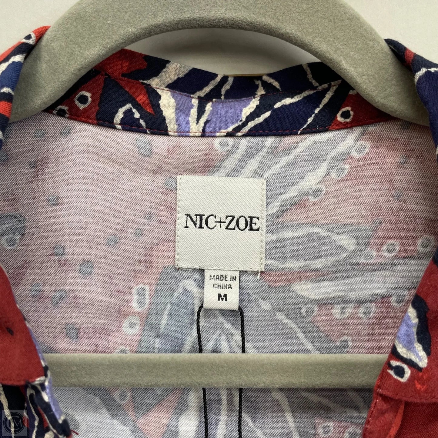 Dress Casual Short By Nic + Zoe In Blue & Red, Size: M