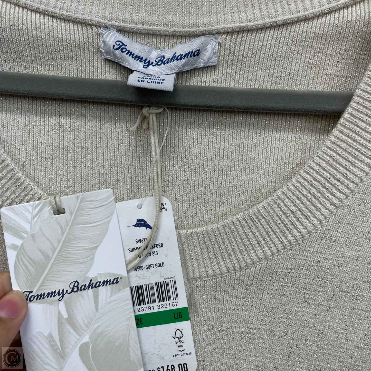 Dress Sweater By Tommy Bahama In Beige, Size: L