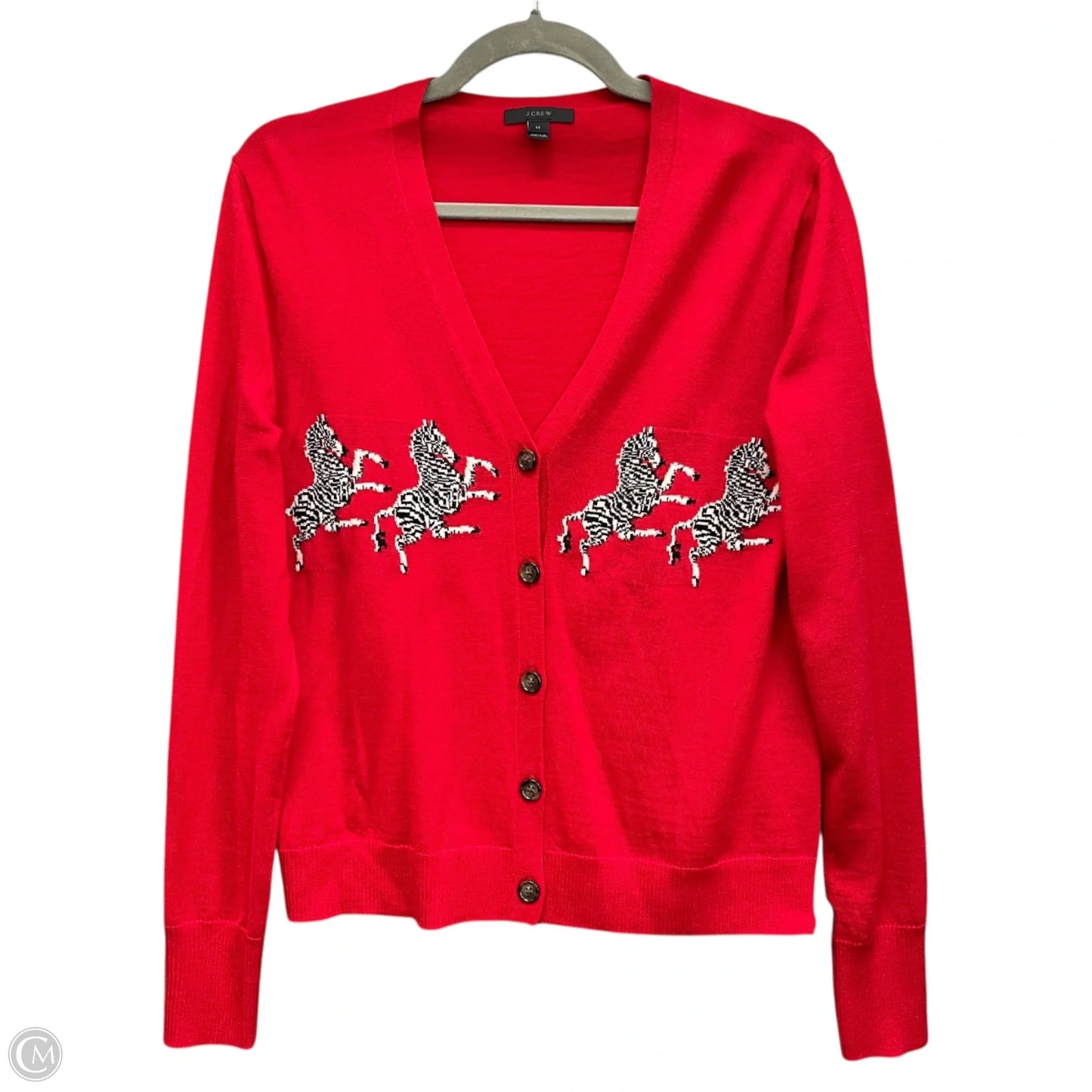 Sweater Cardigan By J. Crew In Red, Size: M