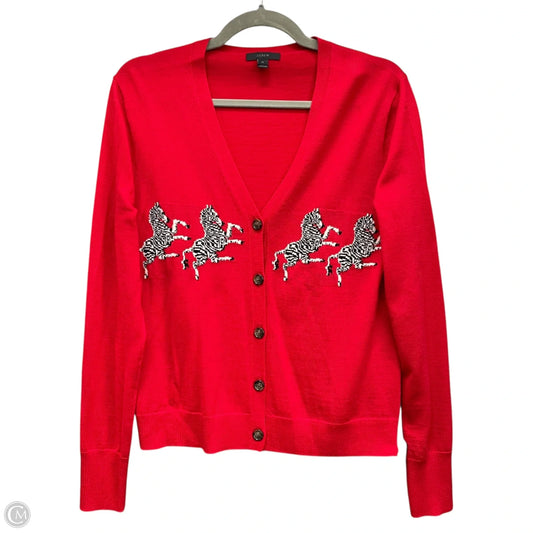 Sweater Cardigan By J. Crew In Red, Size: M