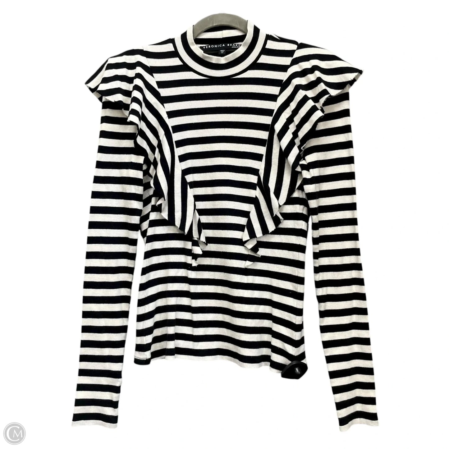 Top Long Sleeve By Veronica Beard In Black & White, Size: Xs