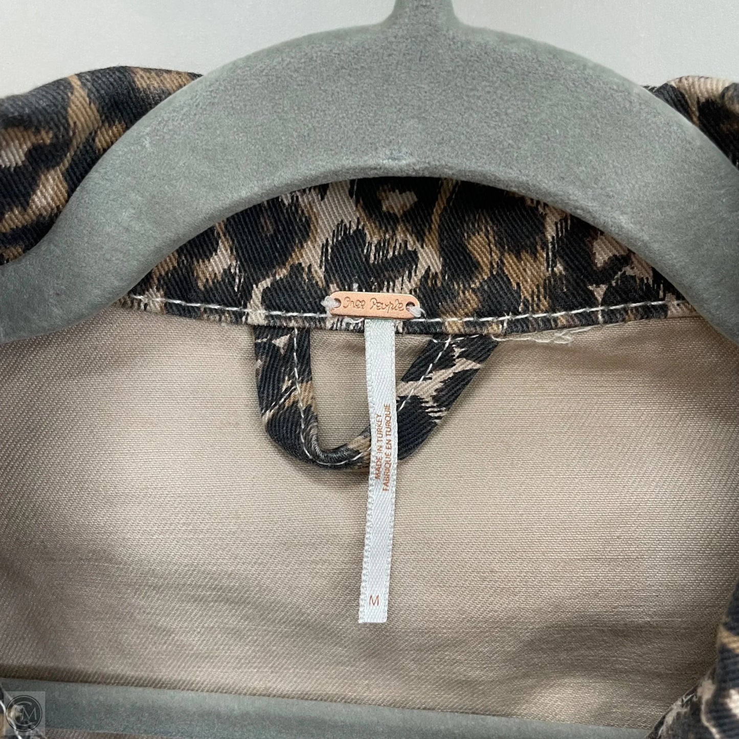 Jacket Denim By Free People In Leopard Print, Size: M