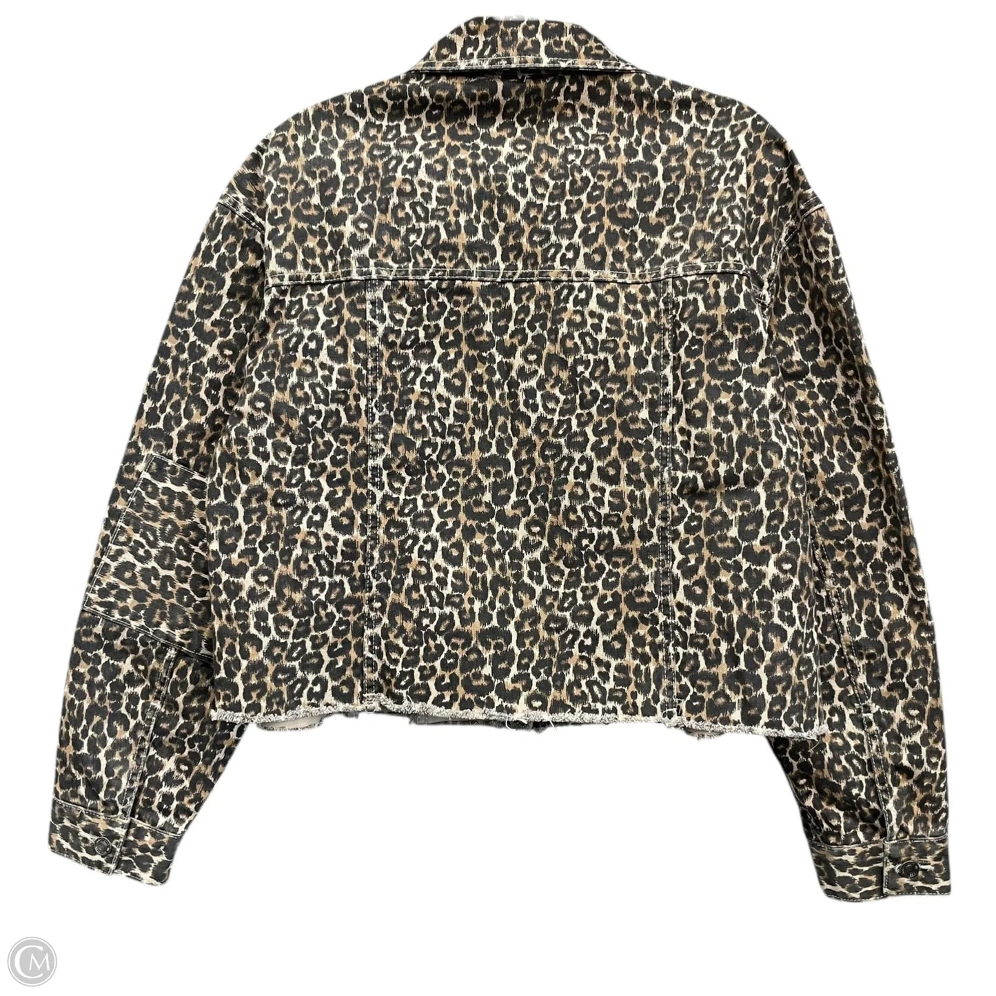 Jacket Denim By Free People In Leopard Print, Size: M