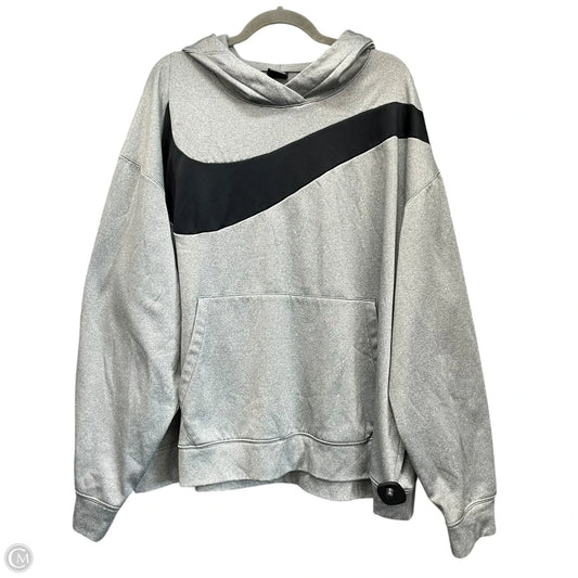 Sweatshirt Hoodie By Nike In Grey, Size: 3x