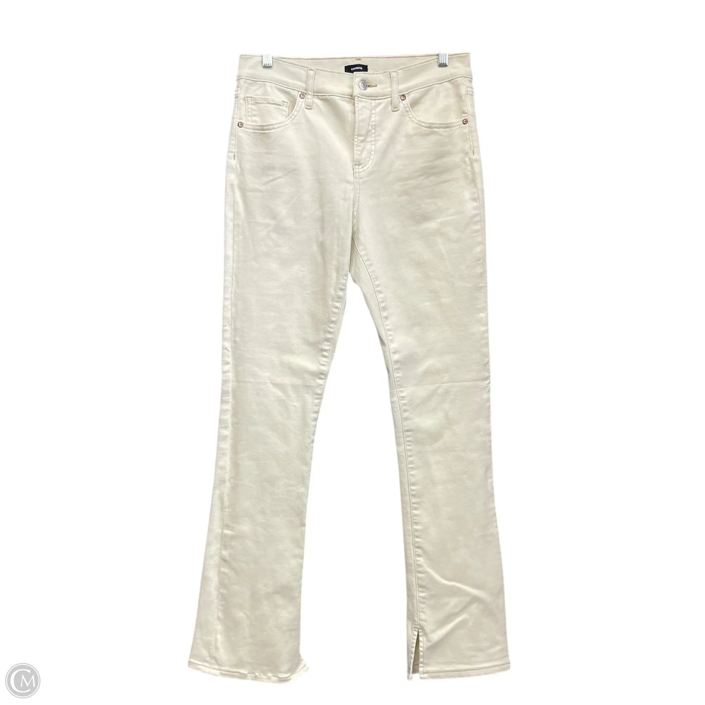 Jeans Flared By Express In Cream Denim, Size: 8