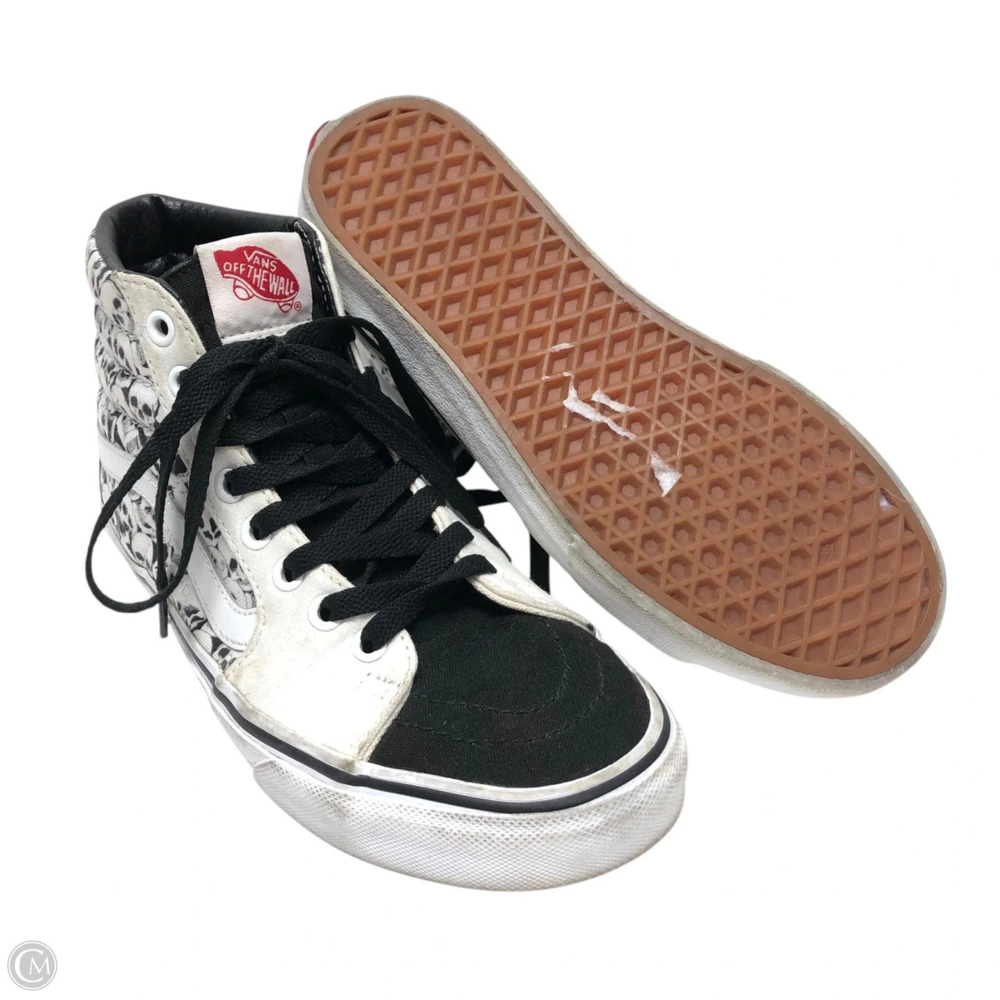 Shoes Sneakers By Vans In Black & White, Size: 7.5