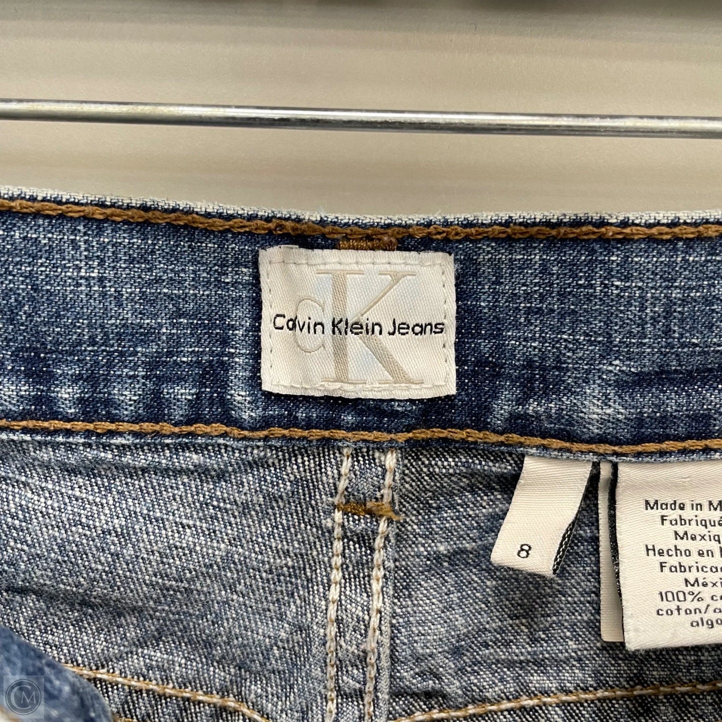 Skirt Midi By Calvin Klein In Blue Denim, Size: 8