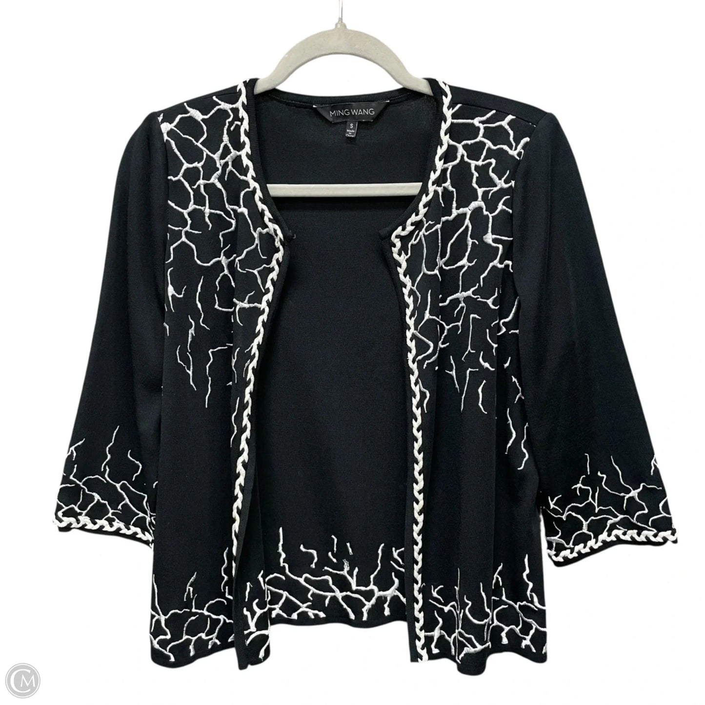Cardigan By Ming Wang In Black & White, Size: S