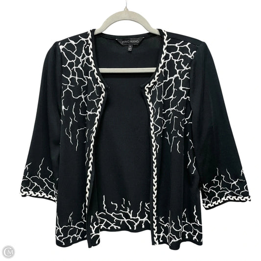 Cardigan By Ming Wang In Black & White, Size: S