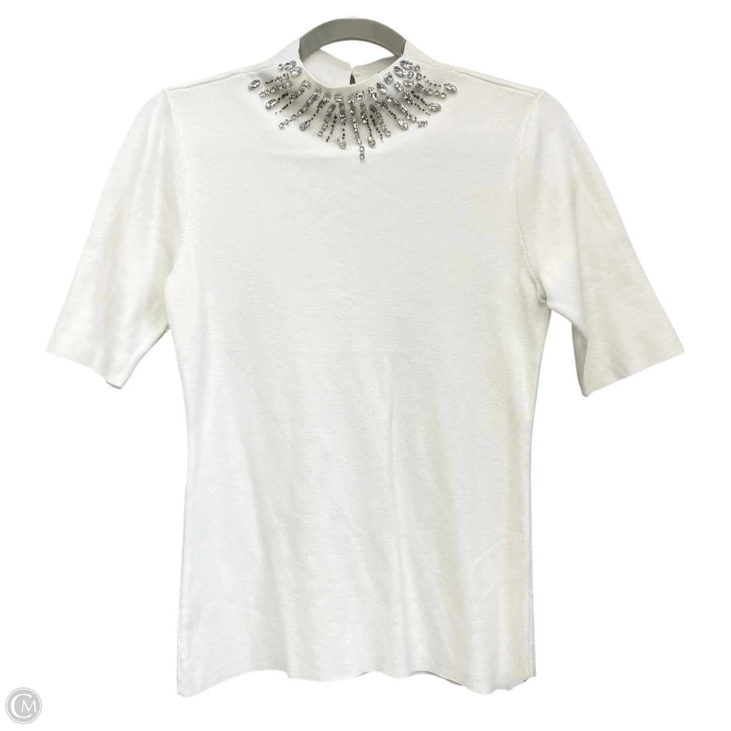 Sweater Short Sleeve By Inc In Ivory, Size: Mp