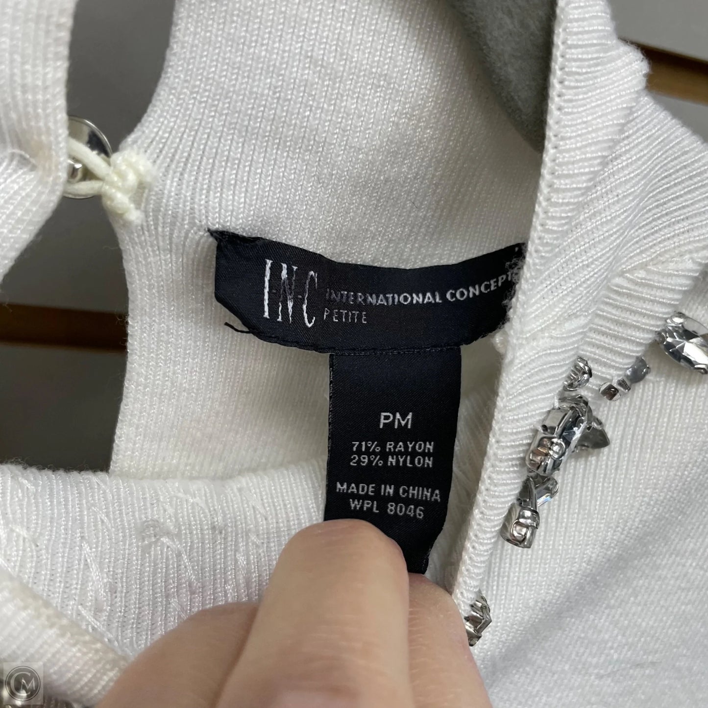 Sweater Short Sleeve By Inc In Ivory, Size: Mp