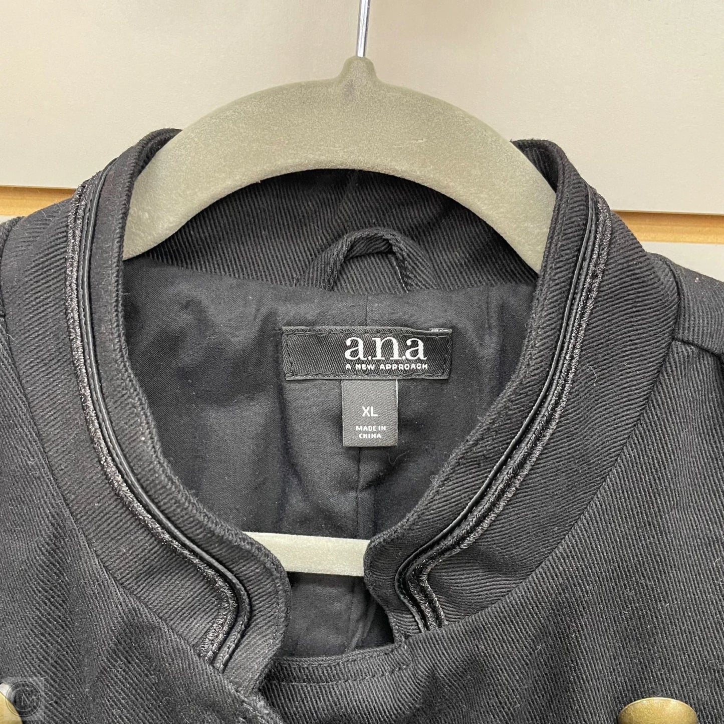 Jacket Denim By Ana In Black Denim, Size: Xl