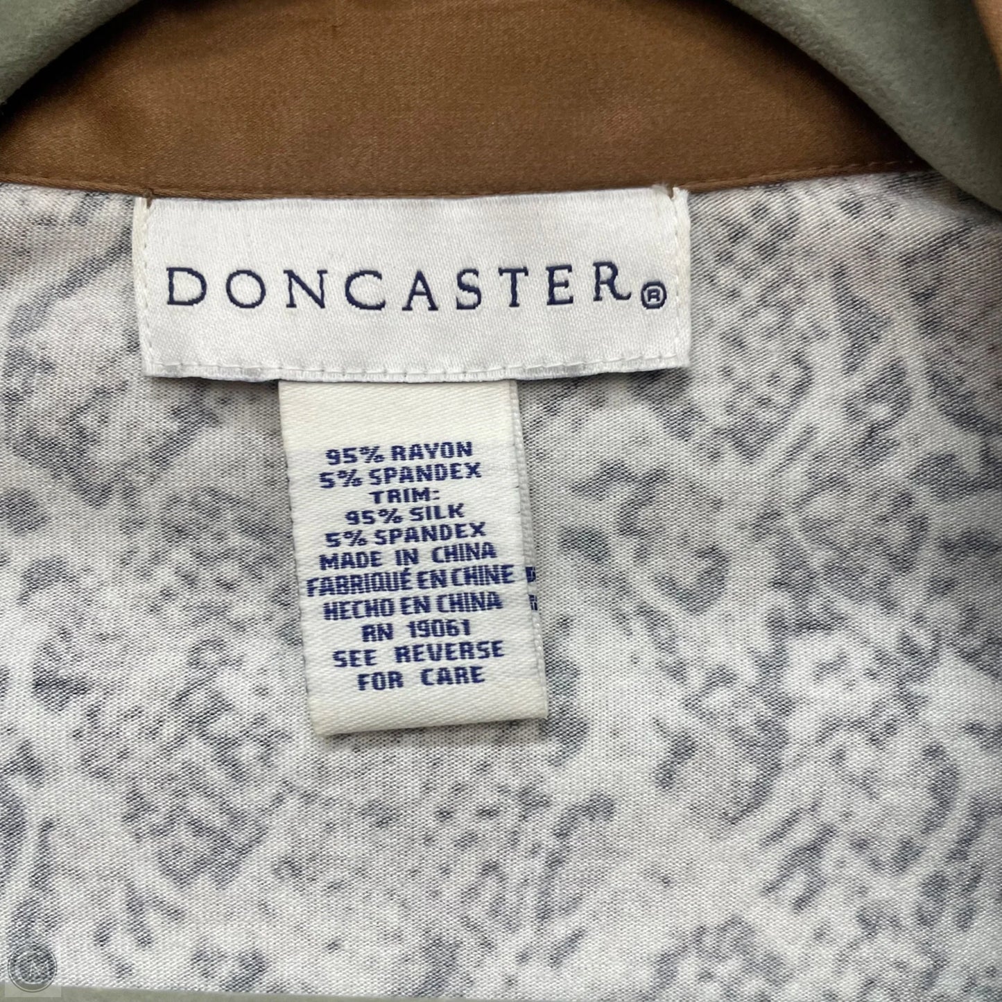 Top Long Sleeve By Doncaster In Snakeskin Print, Size: M