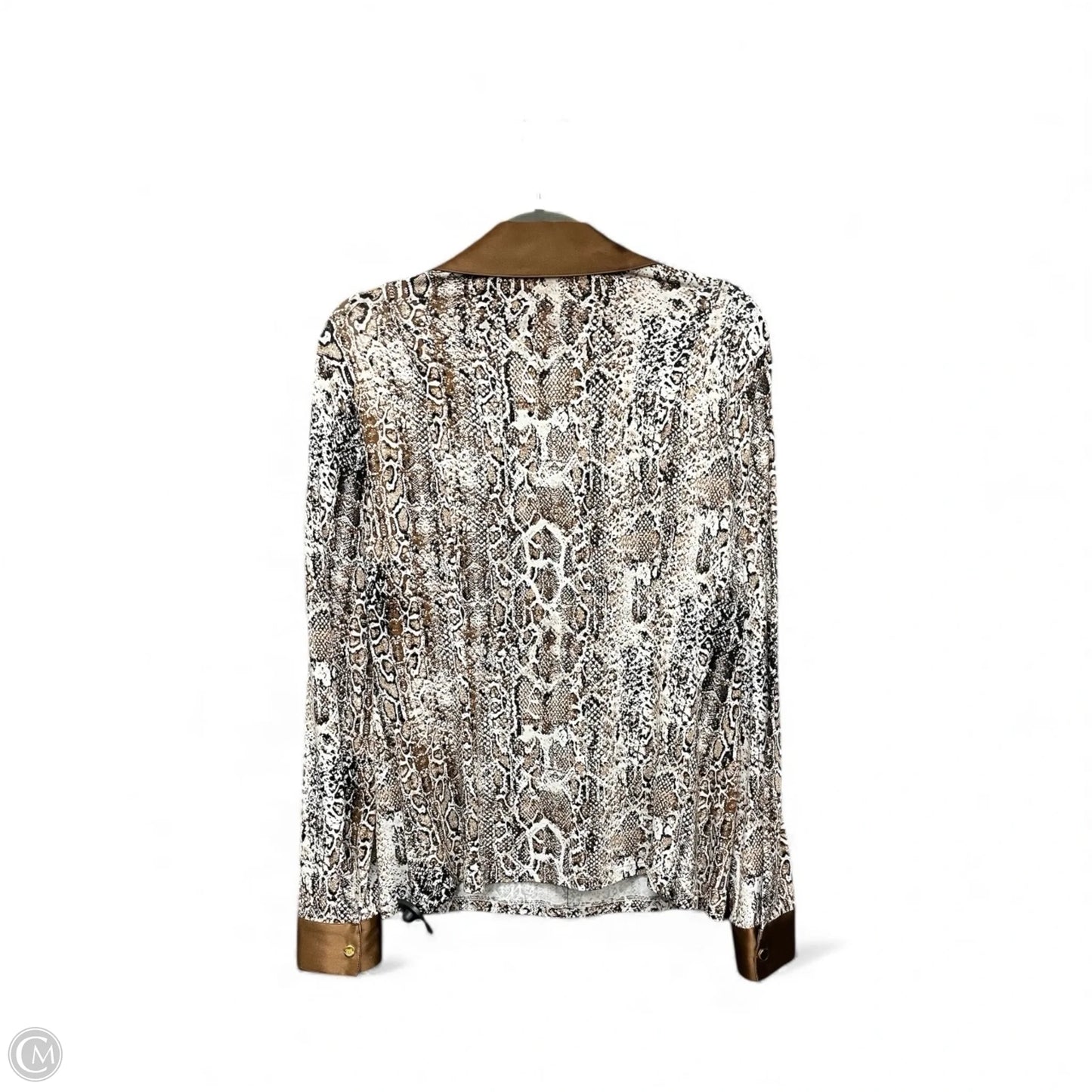 Top Long Sleeve By Doncaster In Snakeskin Print, Size: M
