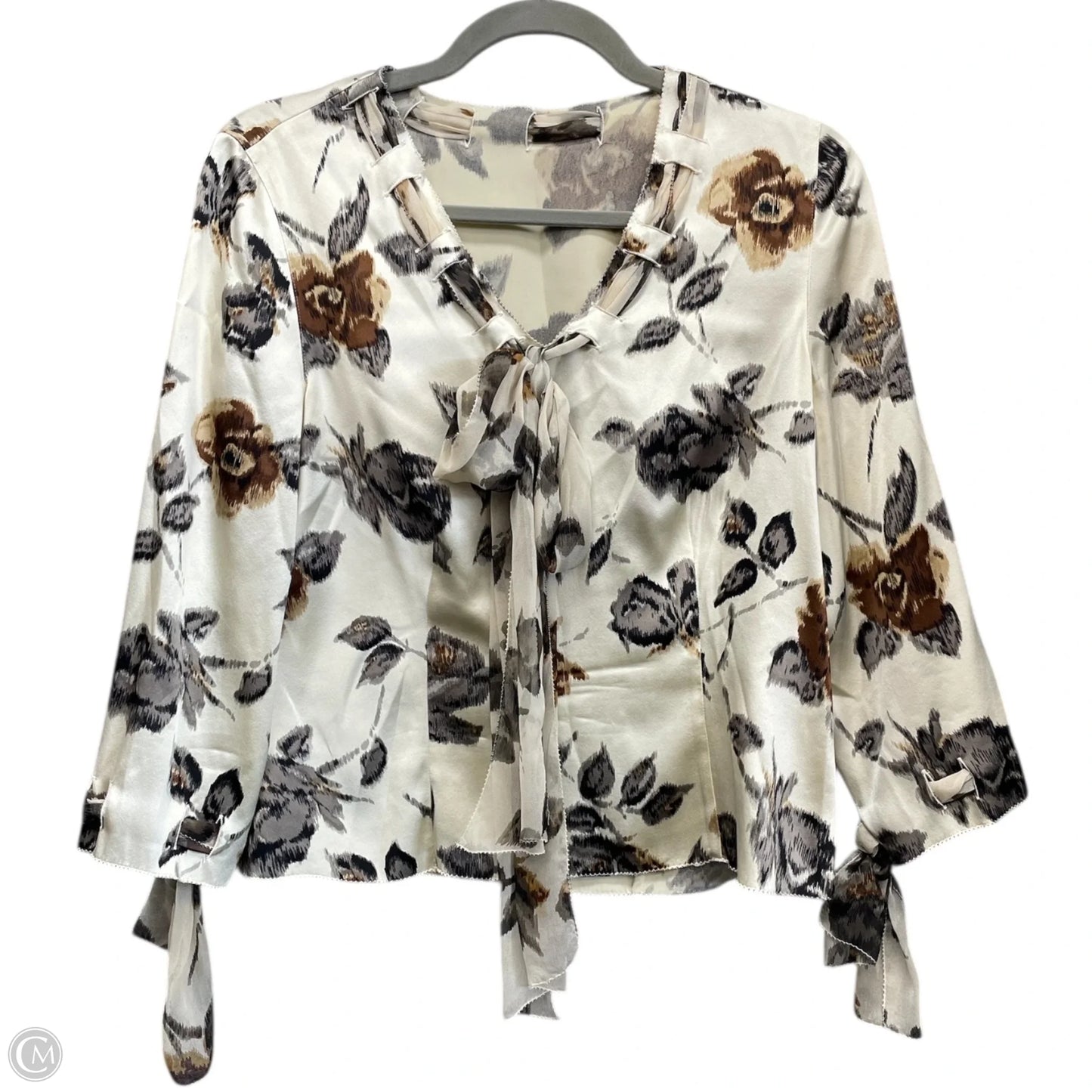 Blouse Long Sleeve By Doncaster In Floral Print, Size: 6