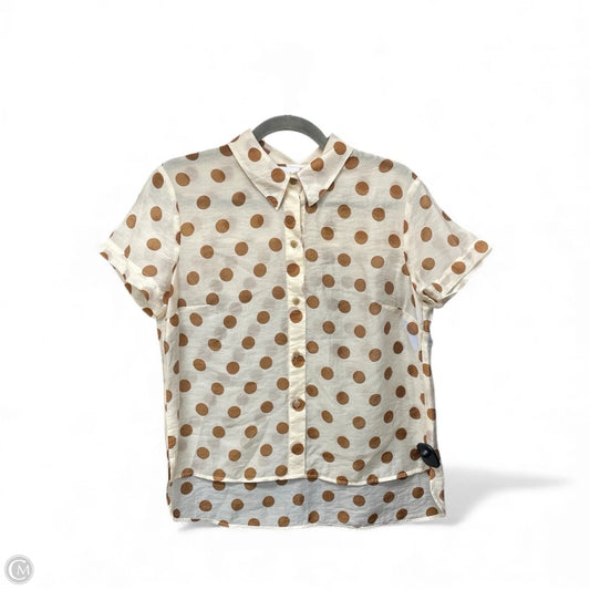 Top Short Sleeve By Cabi In Beige, Size: S