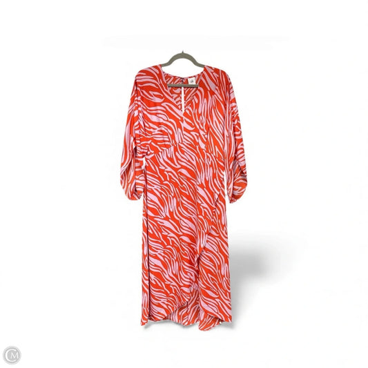 Dress Casual Midi By Cabi In Orange & Purple, Size: S