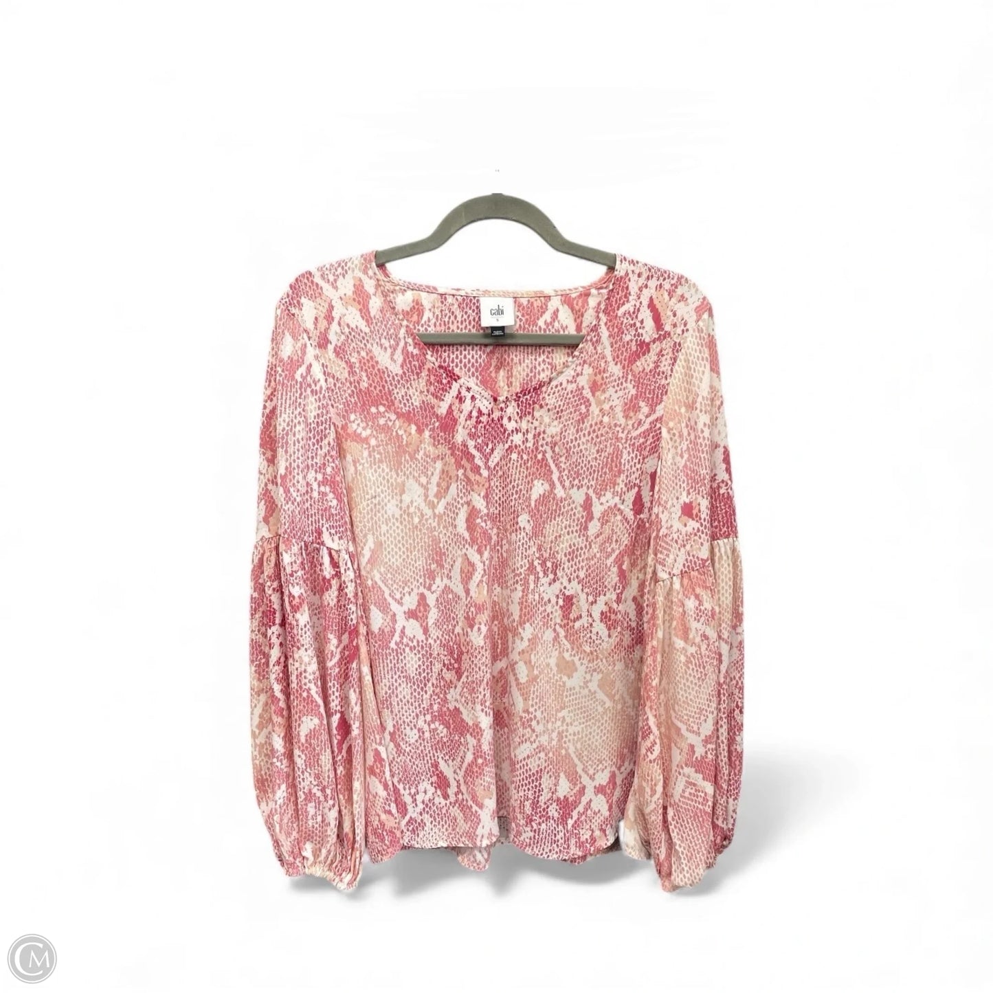 Blouse Long Sleeve By Cabi In Pink, Size: S