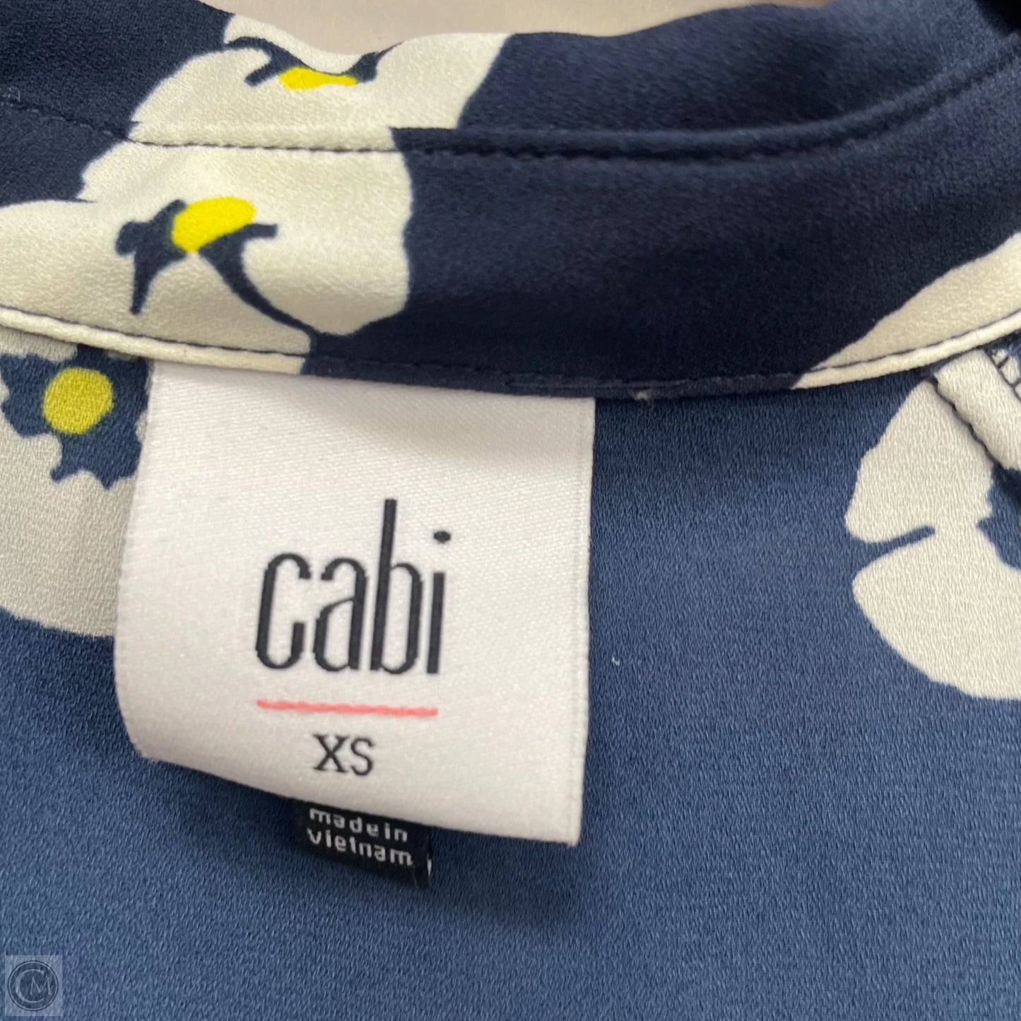Blouse Long Sleeve By Cabi In Navy, Size: Xs