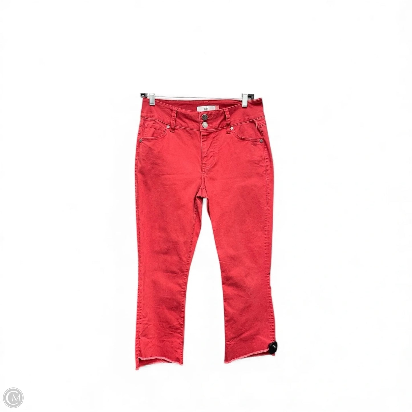 Jeans Cropped By Cabi In Red Denim, Size: 4