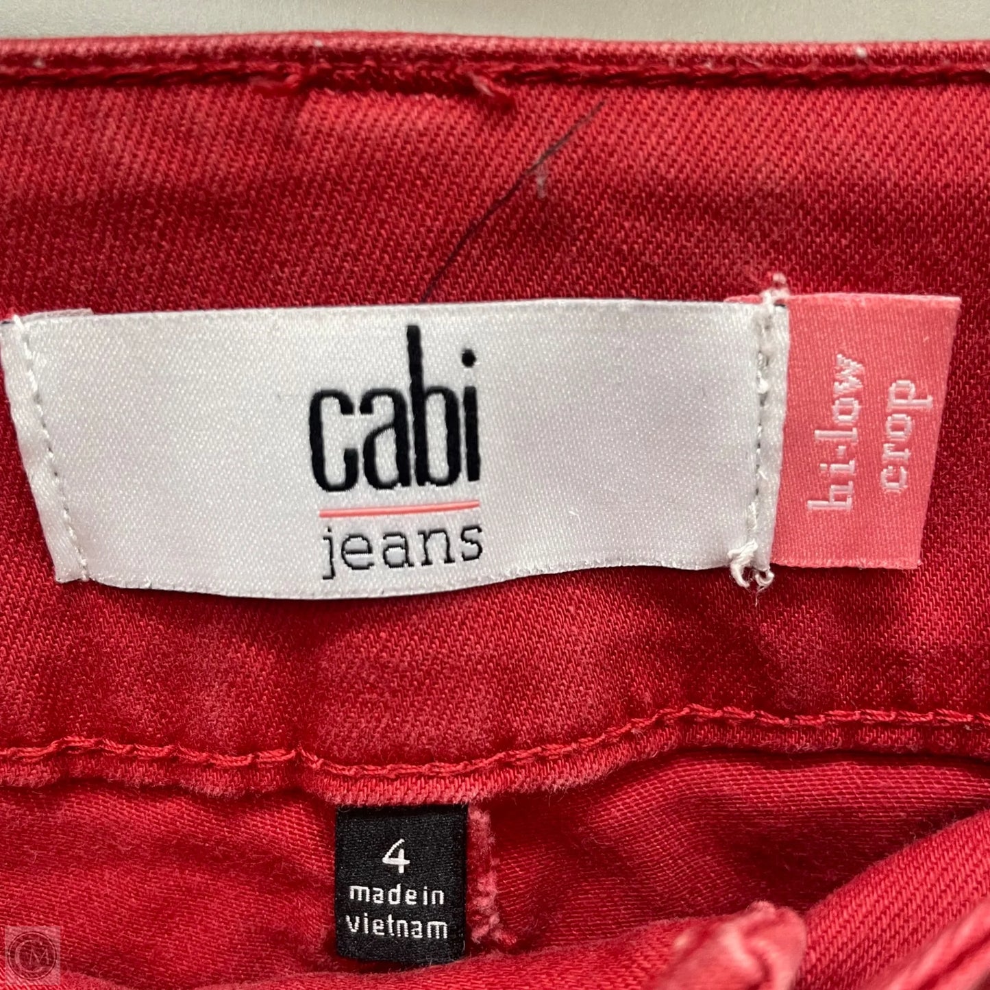 Jeans Cropped By Cabi In Red Denim, Size: 4