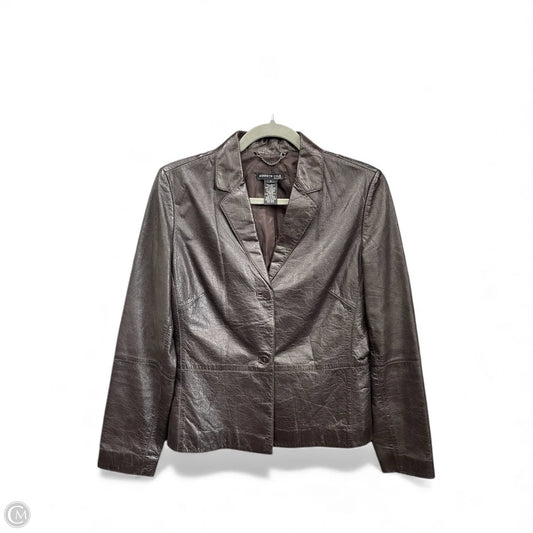 Jacket Leather By Kenneth Cole In Brown, Size: S