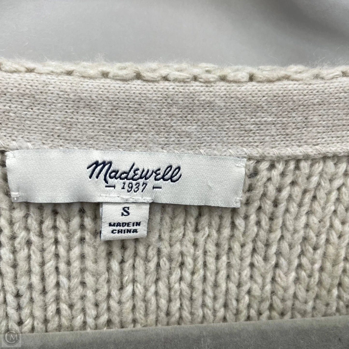 Sweater By Madewell In Tan & White, Size: S