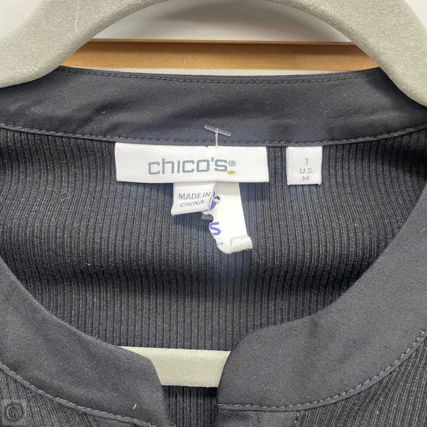 Top 3/4 Sleeve By Chicos In Black, Size: M