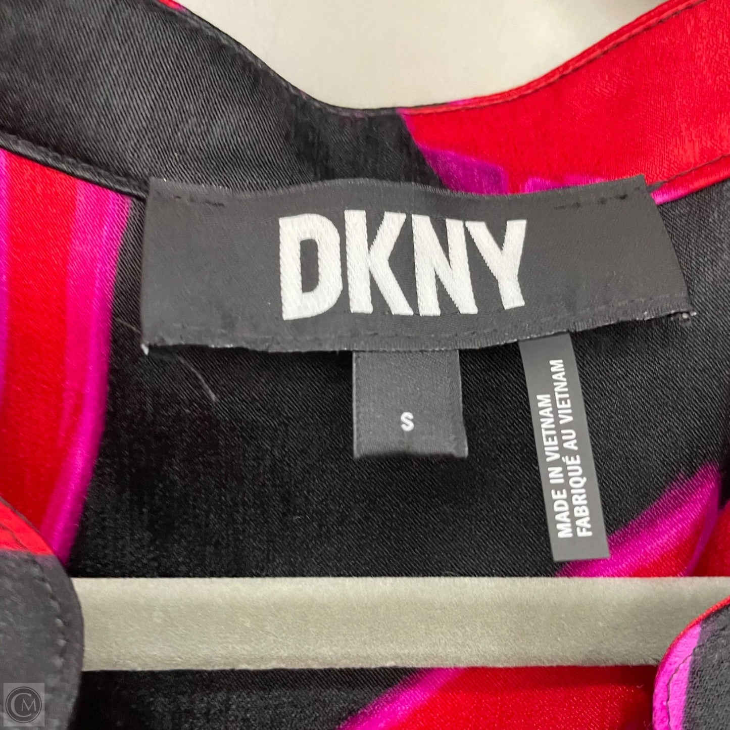 Blouse Long Sleeve By Dkny In Black & Red, Size: S