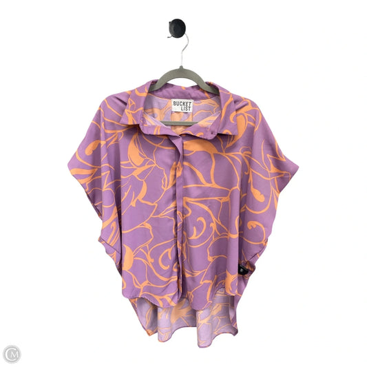 Blouse Short Sleeve By Bucketlist In Purple, Size: L
