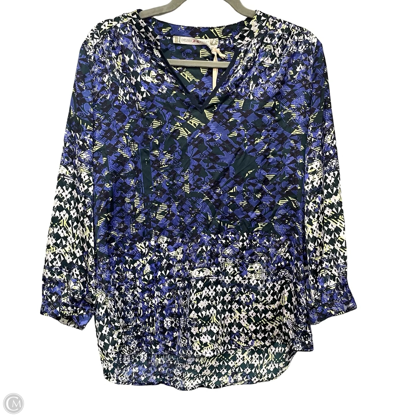 Blouse Long Sleeve By Chelsea And Violet In Blue, Size: L