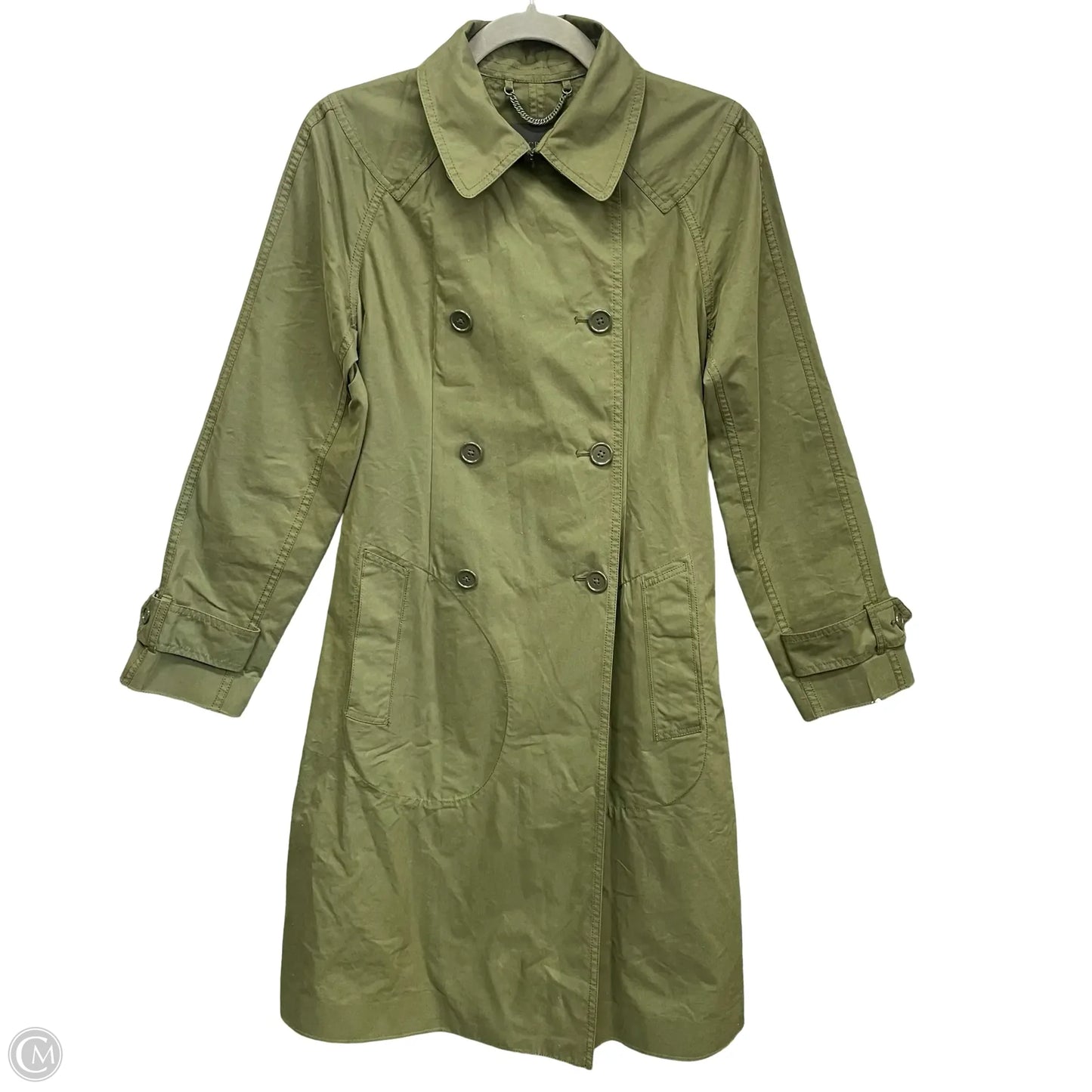 Coat Trench Coat By J. Crew In Green, Size: 2