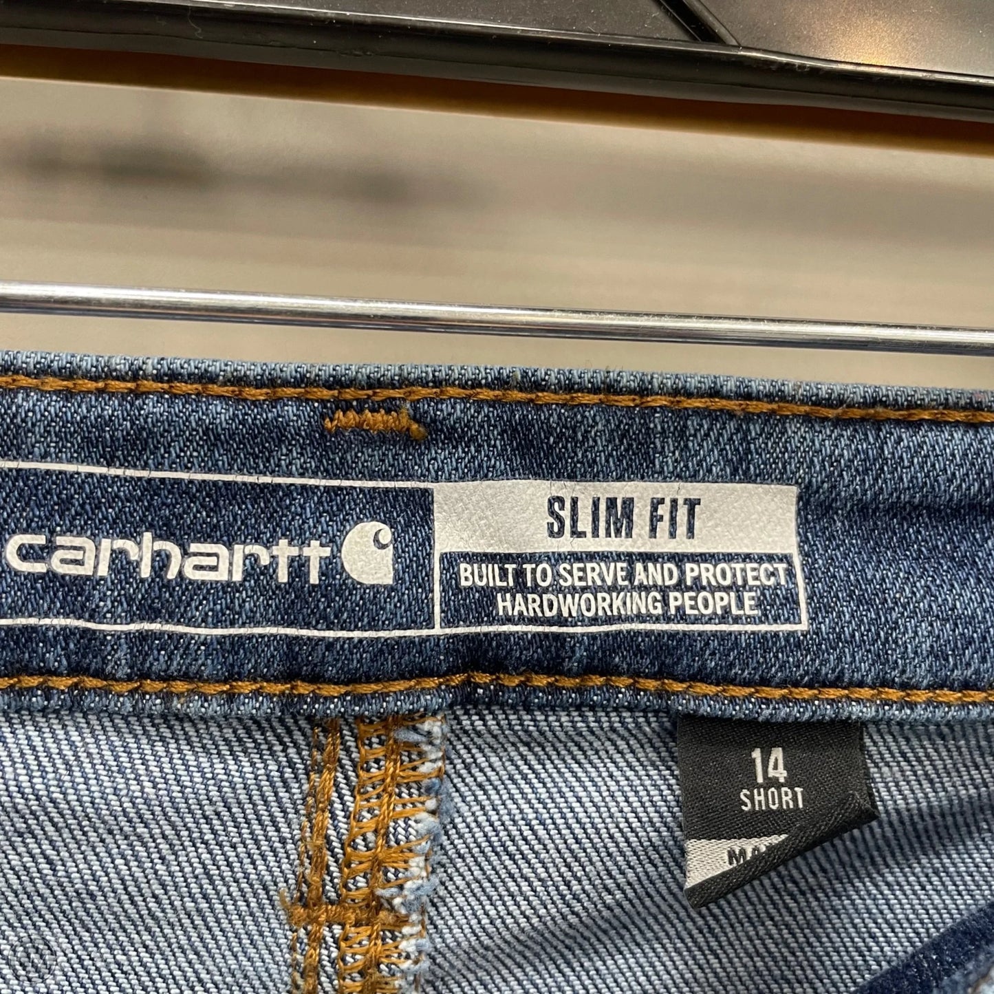 Jeans Straight By Carhartt In Blue Denim, Size: 14p