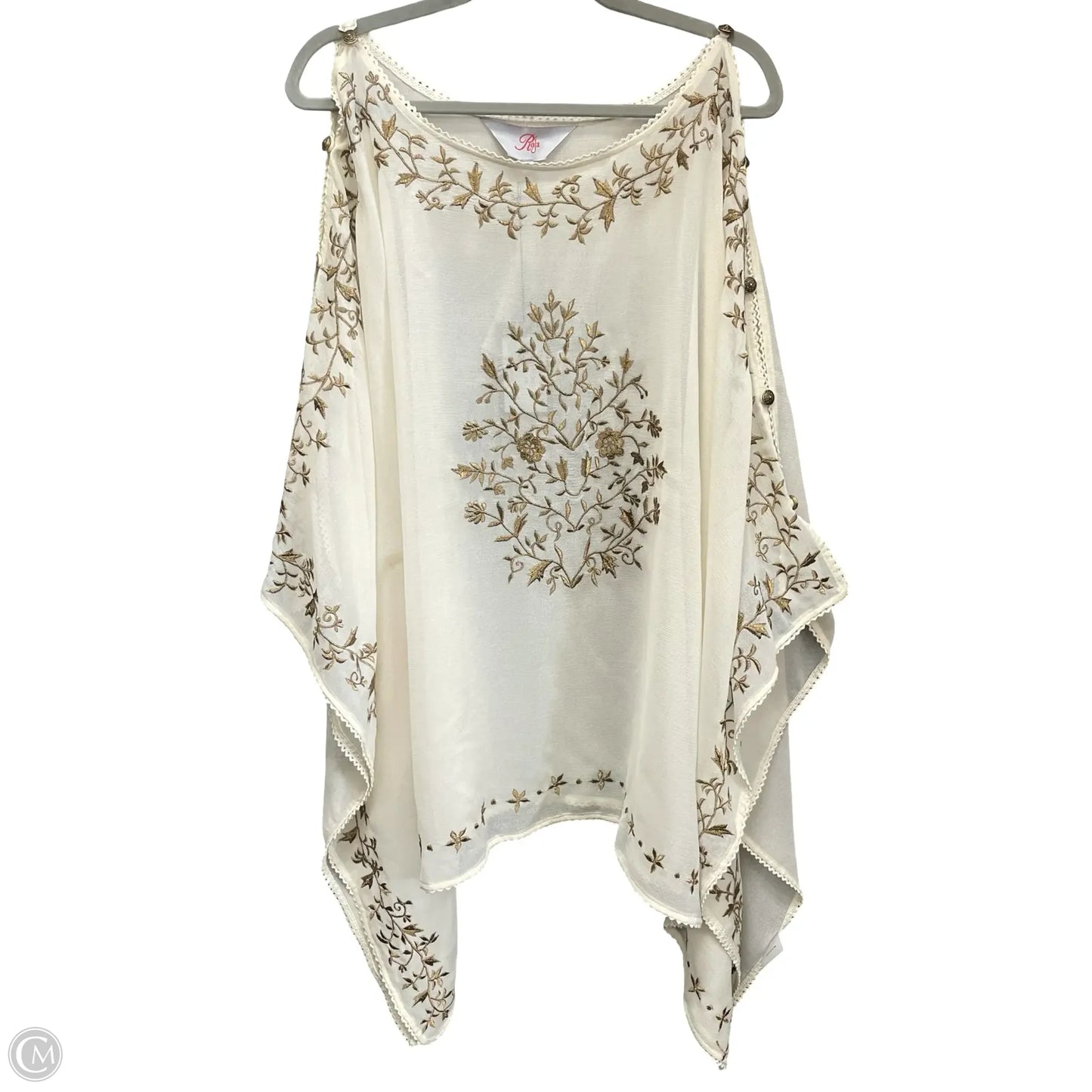 Blouse Long Sleeve By Cmb In Beige, Size: Xl