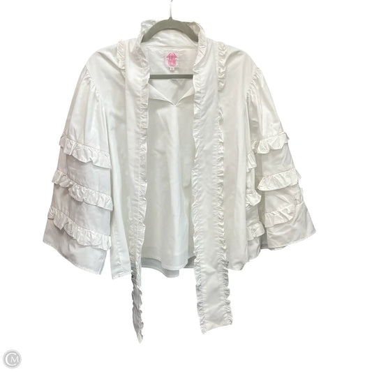 Top Long Sleeve By Cmb In White, Size: Xl