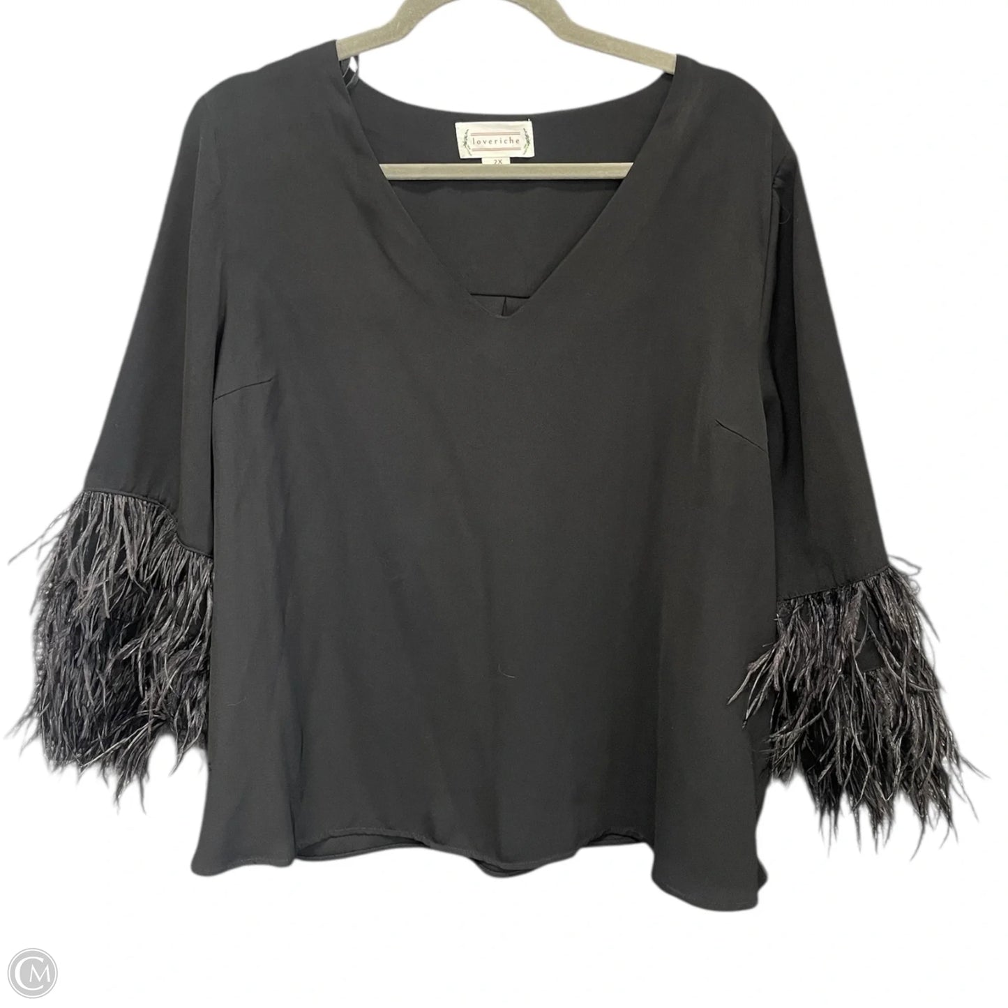 Blouse Long Sleeve By Loveriche In Black, Size: 2x