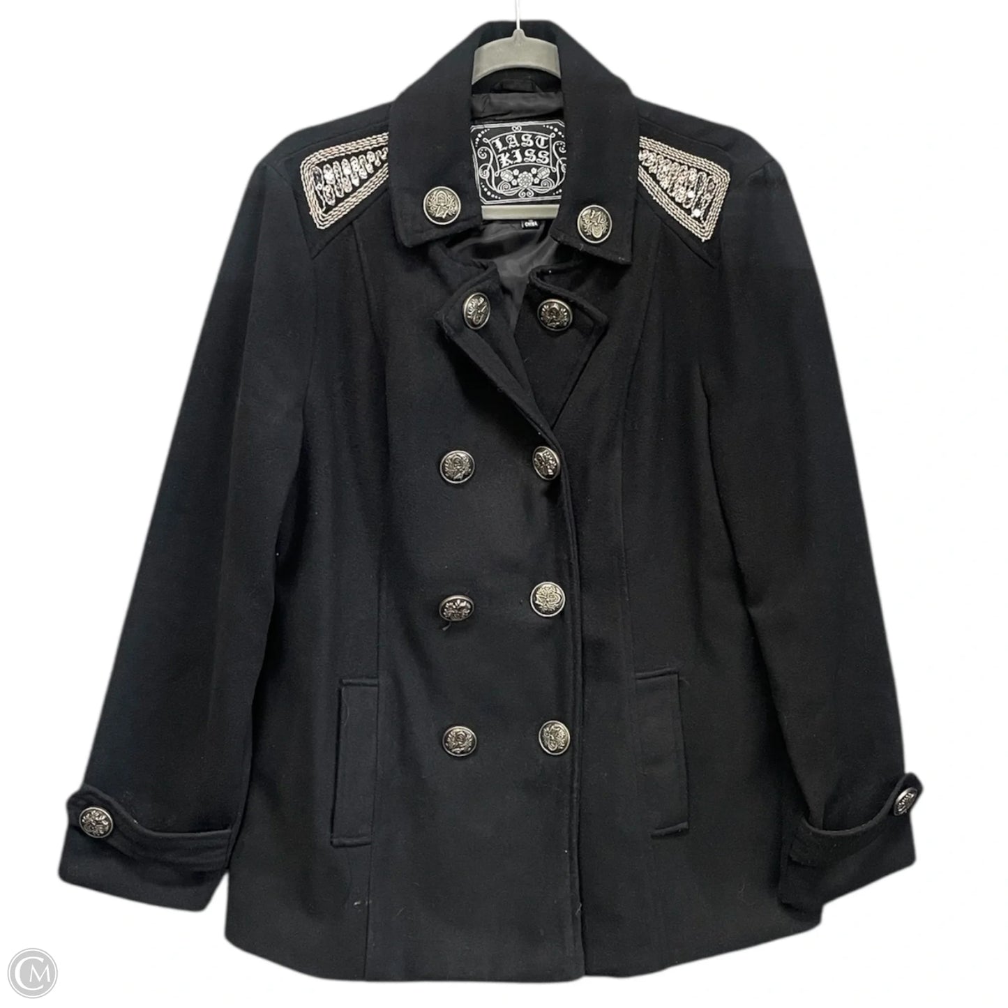 Coat Wool By Clothes Mentor In Black, Size: Xl