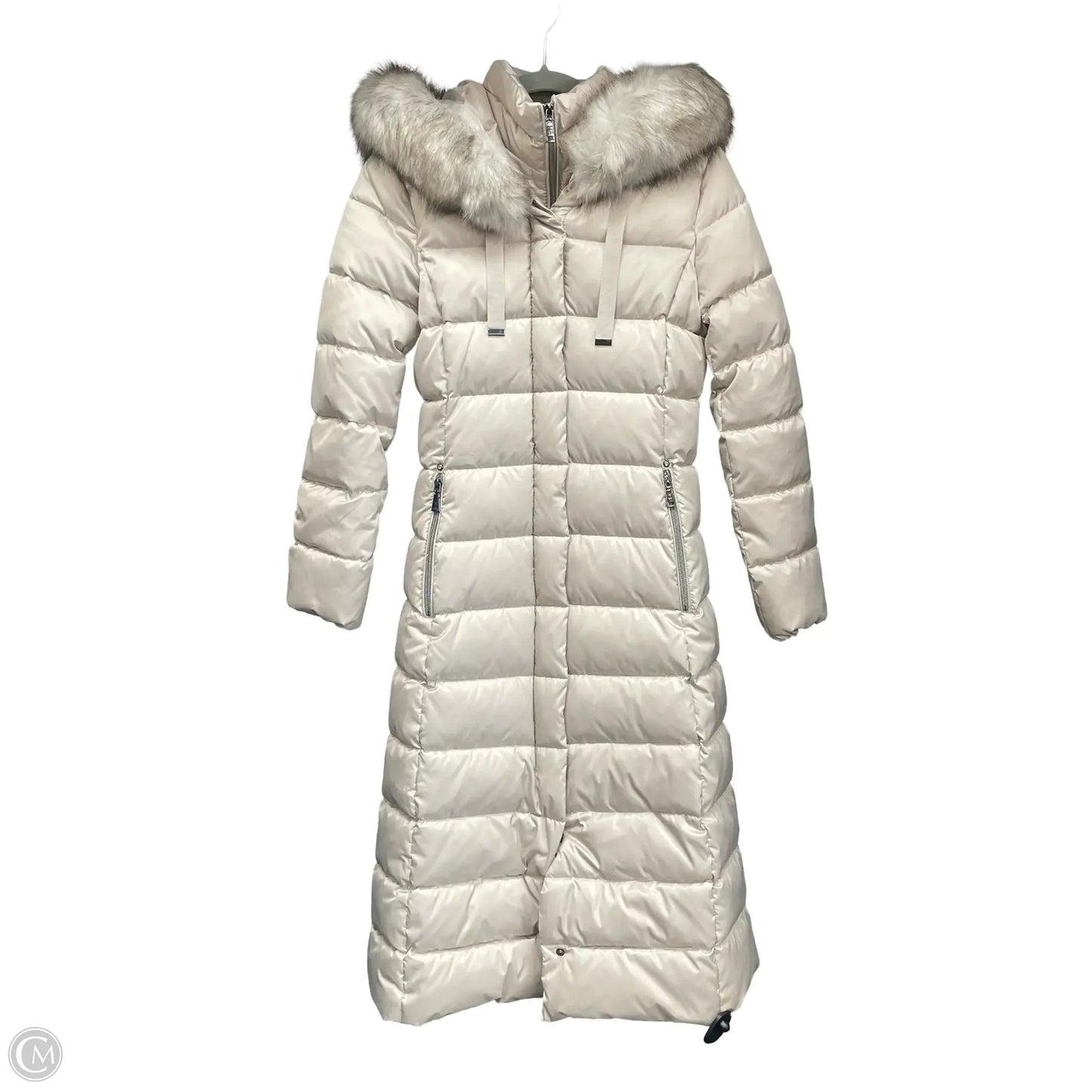 Coat Puffer & Quilted By Tahari In Beige, Size: Xs