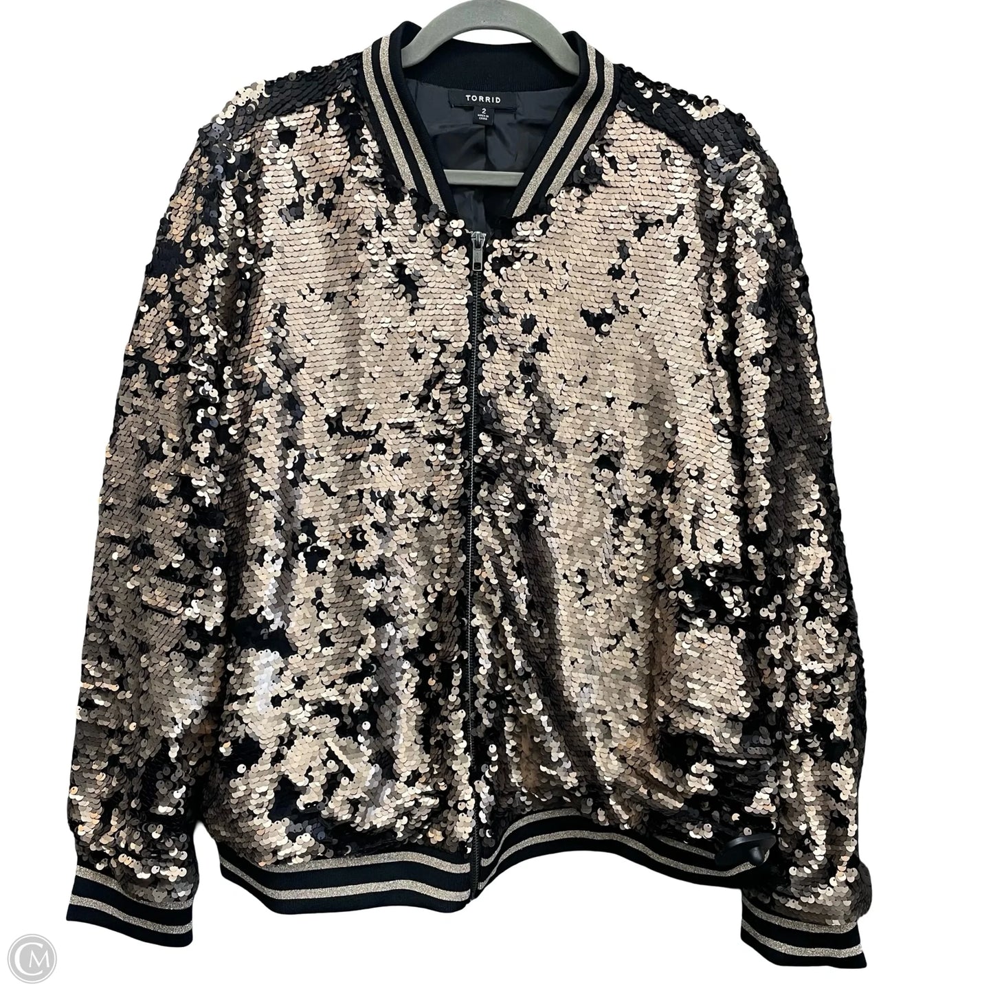 Jacket Other By Torrid In Black & Gold, Size: 2x