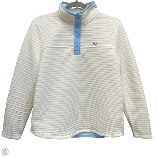 Athletic Top Long Sleeve Collar By Vineyard Vines In Blue & Cream, Size: M