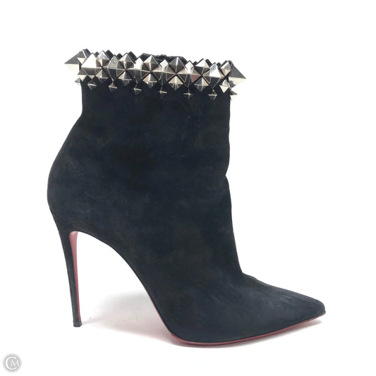 Boots Luxury Designer By Christian Louboutin In Black, Size: 8.5