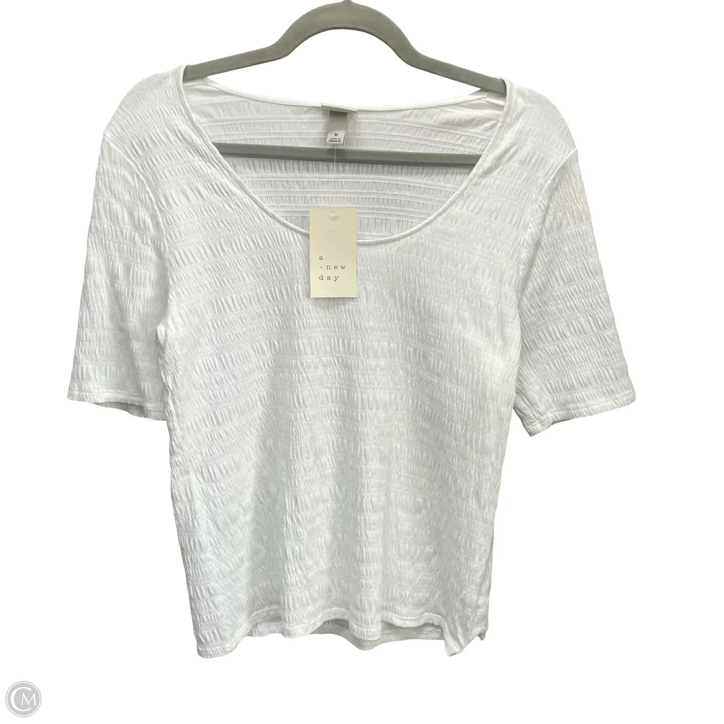 Top Short Sleeve Basic By A New Day In White, Size: M