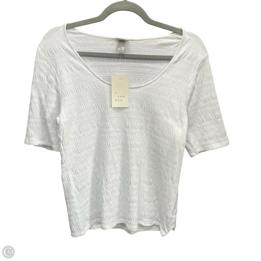 Top Short Sleeve Basic By A New Day In White, Size: M