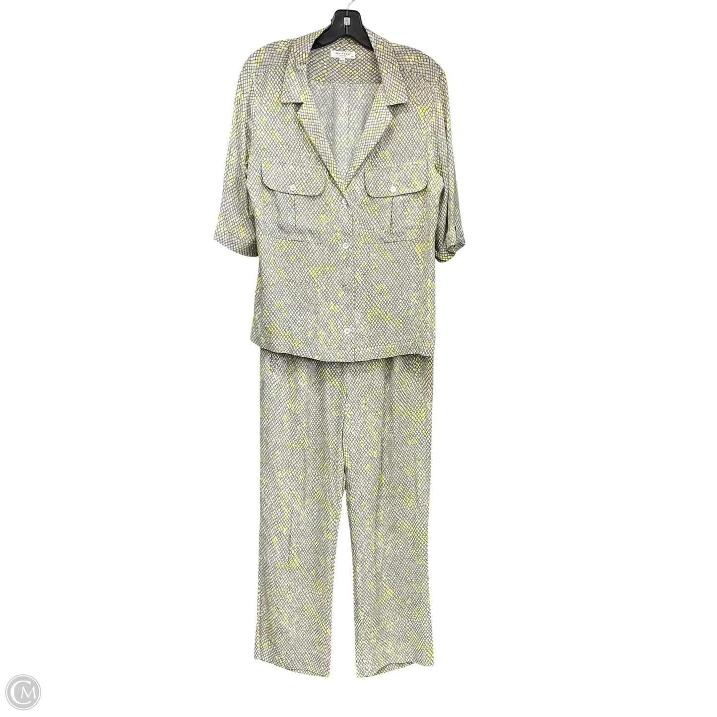 Pants Set 2pc By Equipment In Grey & Yellow, Size: 4