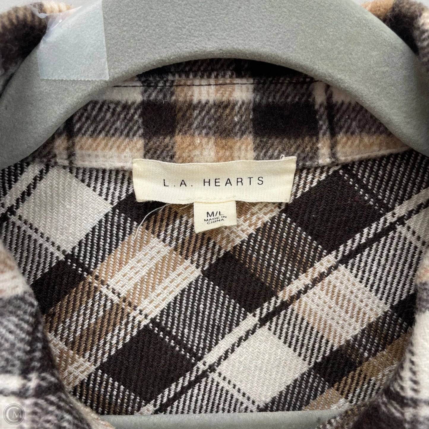 Jacket Shirt By La Hearts In Brown & Tan, Size: M