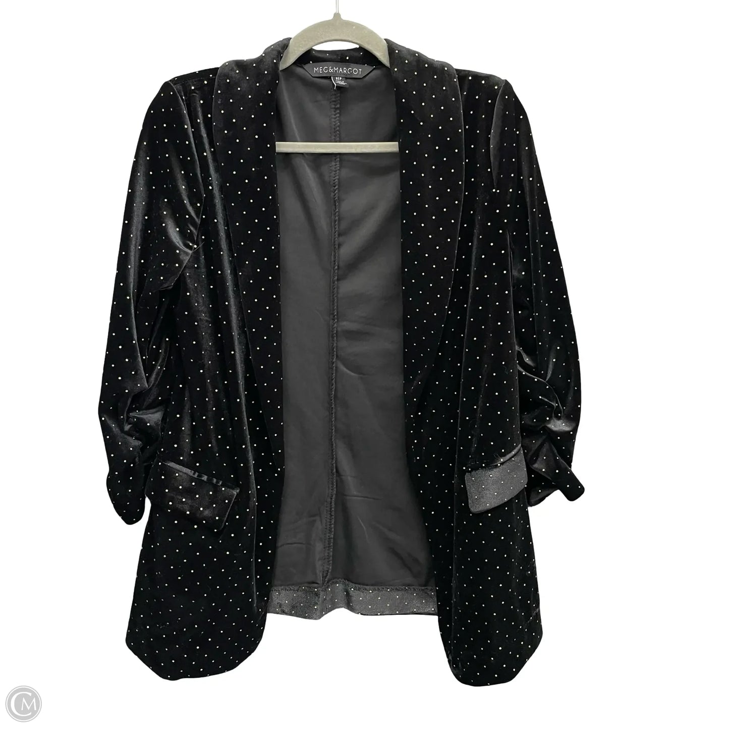 Blazer By Clothes Mentor In Black & Gold, Size: S